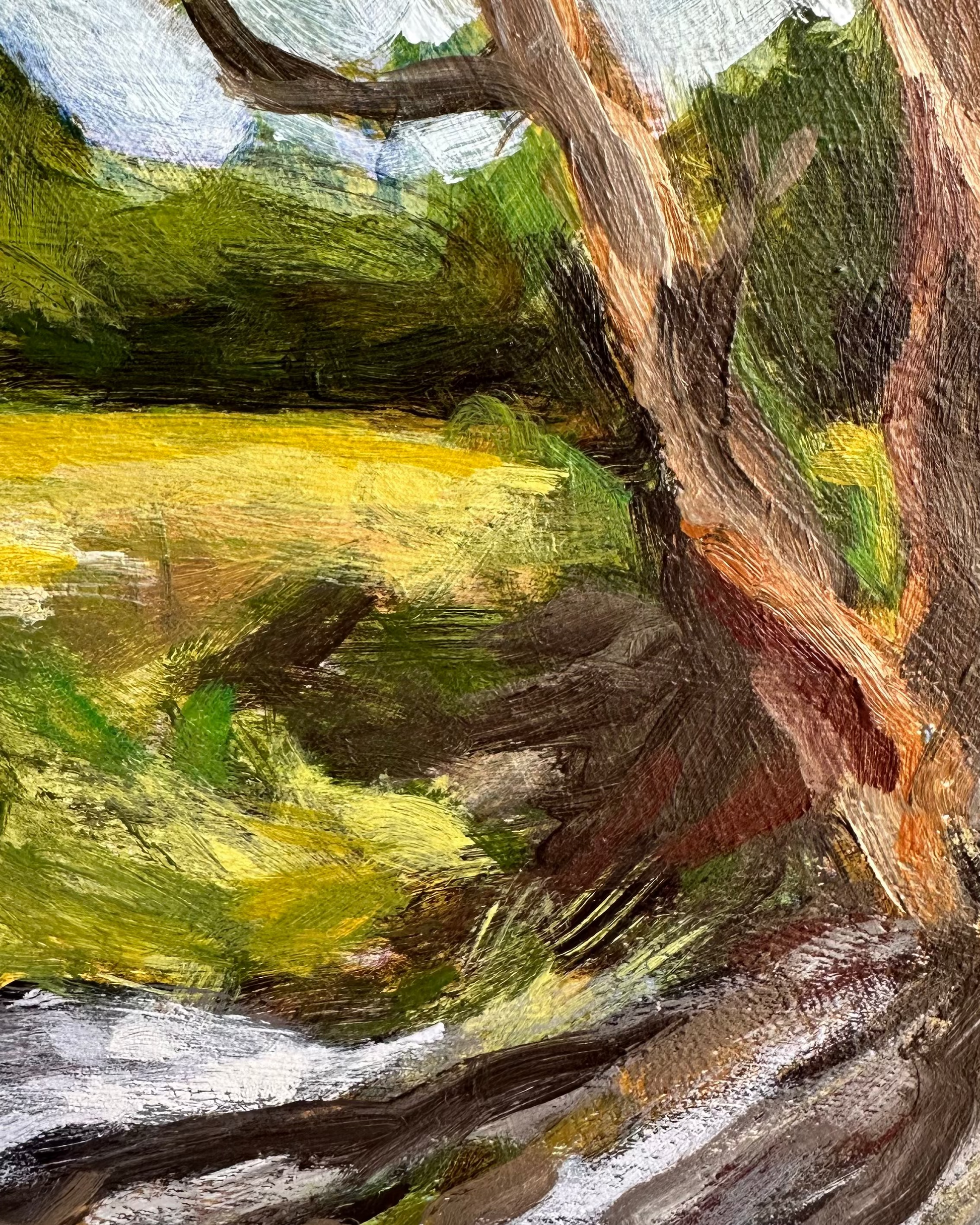 Artistic depiction of a tree with green foliage and brown trunk